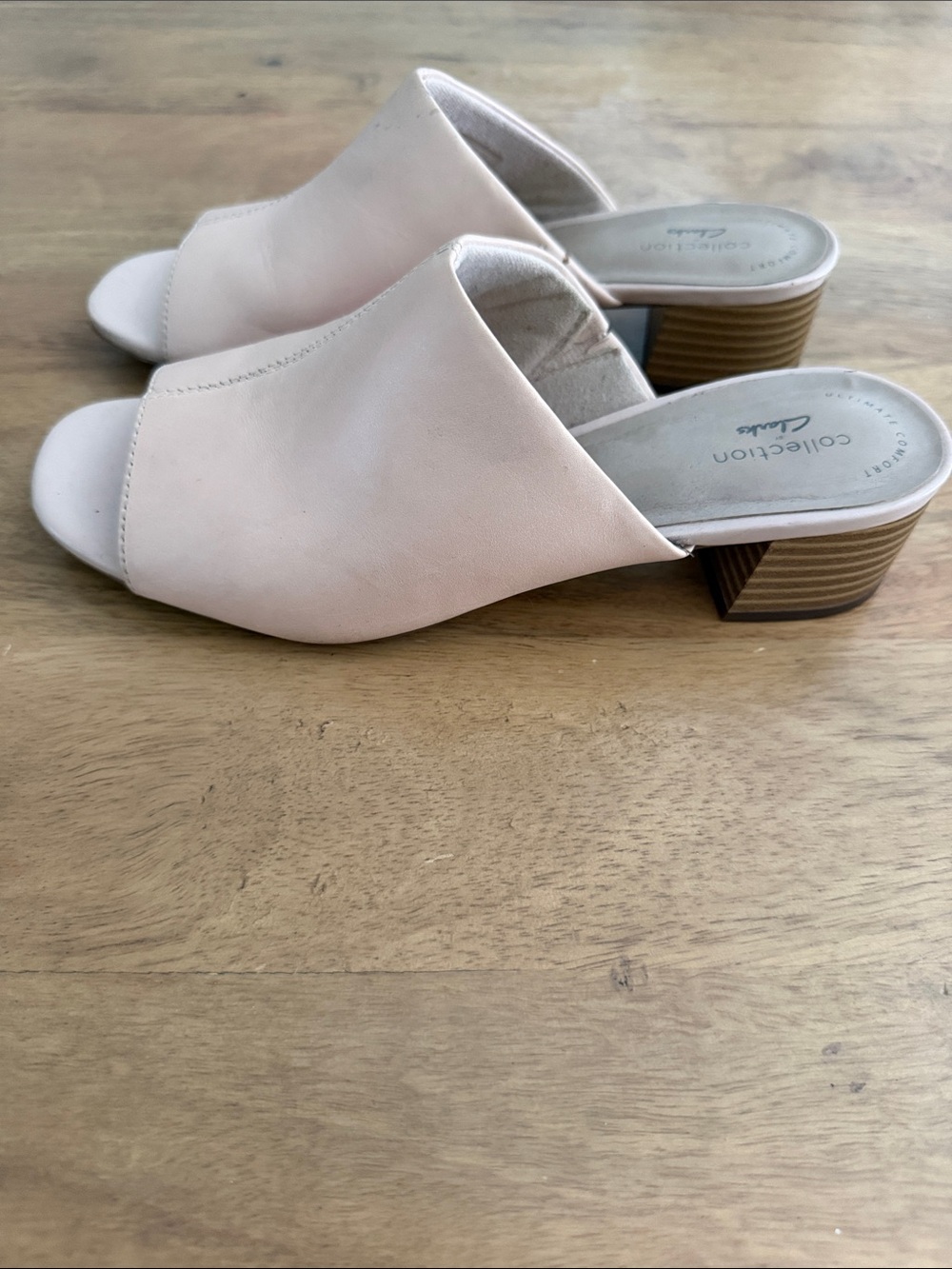 Clarks Blush Open-Toe Slide Mules